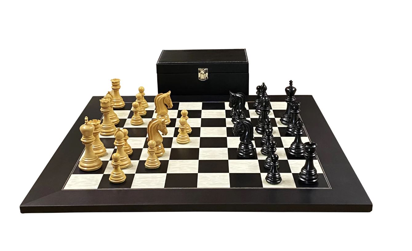 Imperial Black Anegre Birdseye Maple Deluxe Chess Set – Chessmaze