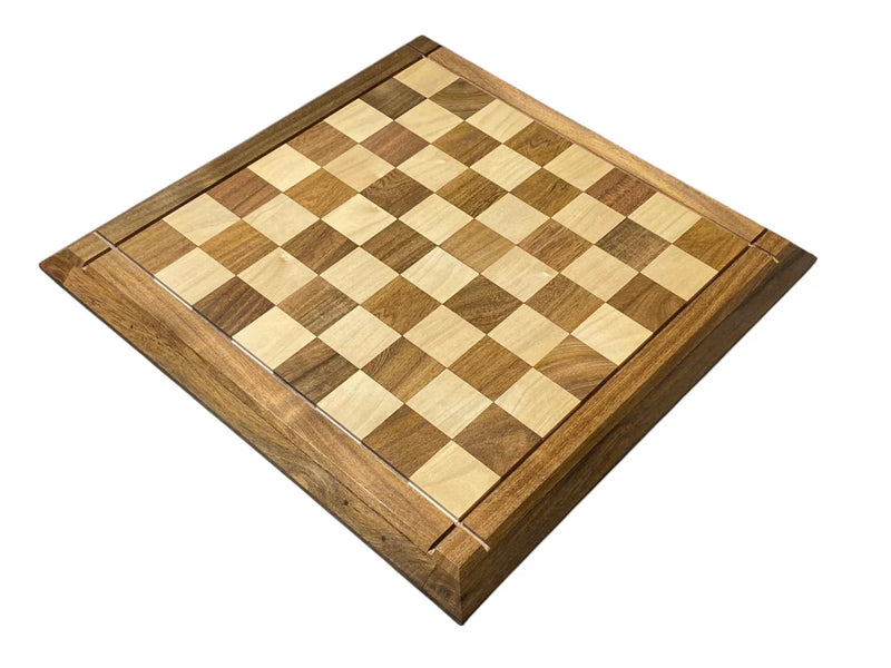 15" Solid Wood Chessboard 3" Acacia Club Classic & Mahogany Slide Box - CHESSMAZE STORE UK