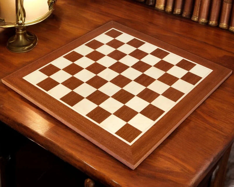 15.75" WB Inlaid Mahogany and Maple Chess Board - CHESSMAZE STORE UK