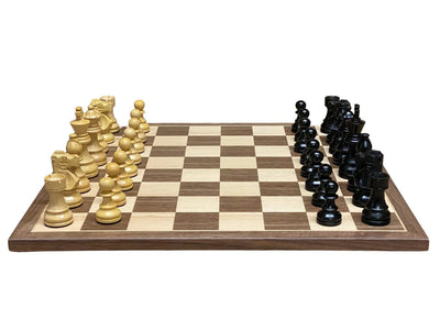 Compact Walnut Board 3.4" British Ebonised Pieces, Slide top Box - CHESSMAZE STORE UK