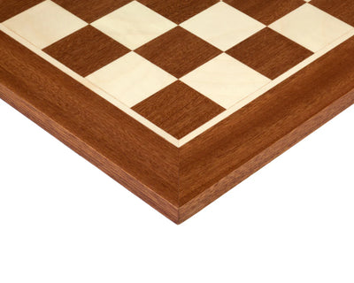 15.75" WB Inlaid Mahogany and Maple Chess Board - CHESSMAZE STORE UK