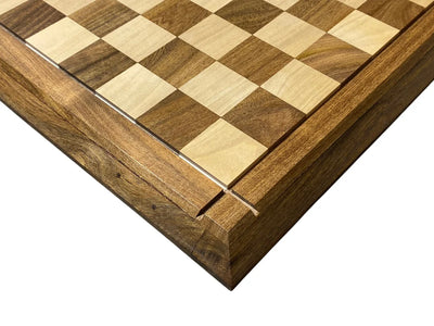 15" Solid Wood Chessboard 3" Acacia Club Classic & Mahogany Slide Box - CHESSMAZE STORE UK