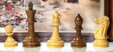 Stallion Acacia and Boxwood Staunton Chess Pieces - CHESSMAZE STORE UK