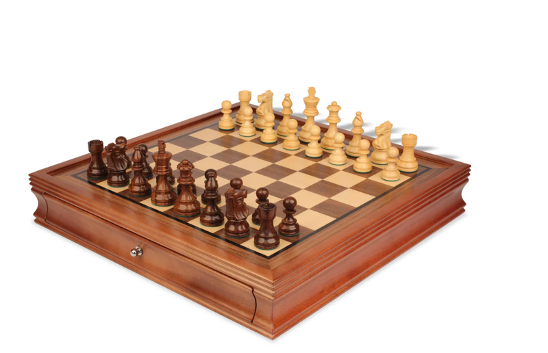 20" Drawer Chess Board & 3.5" British Acacia Chess Pieces -  CHESSMAZE STORE UK 