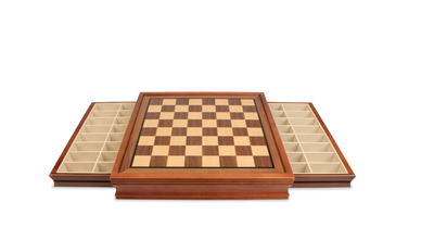 20" Drawer Chess Board & 3.5" British Acacia Chess Pieces -  CHESSMAZE STORE UK 